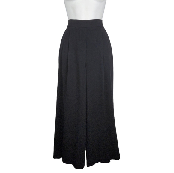 Aritzia Babaton Wide Leg Pleated Crepe Trousers Black 6 - Picture 1 of 13